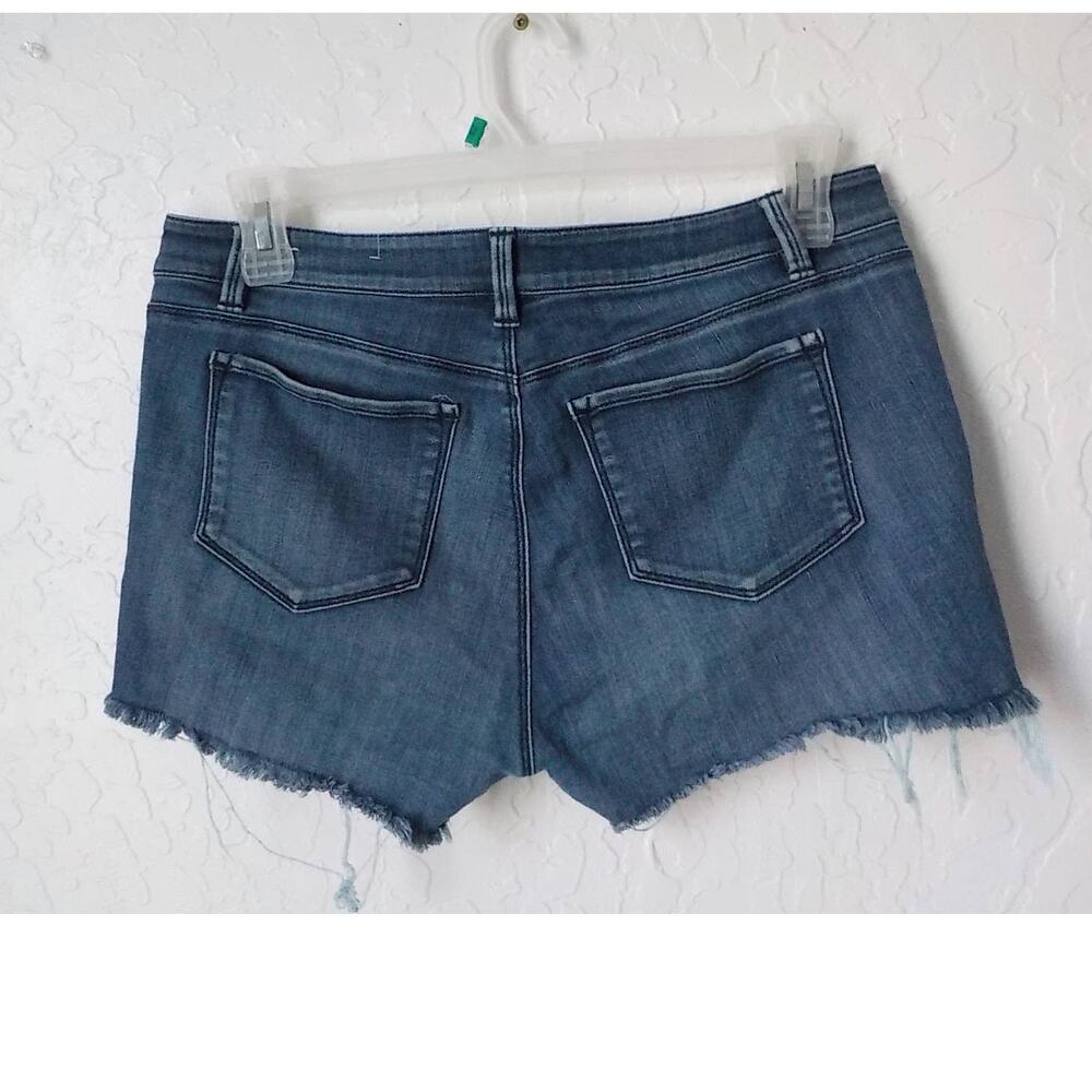 Ann Taylor Blue Stretch Denim Jean Shorts Cut Off Women size 8 Classic Casual - Picture 2 of 4